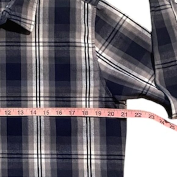 Frontier Supply Co. Men's Button Up Flannel Plaid Blue Grey Size Large - Picture 3 of 8